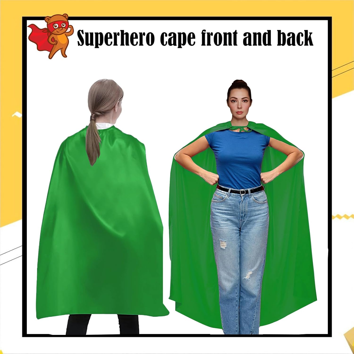 Adult Superhero Capes and Masks - Halloween Vampire Capes Party Dress Up Superhero Costume - Image 3