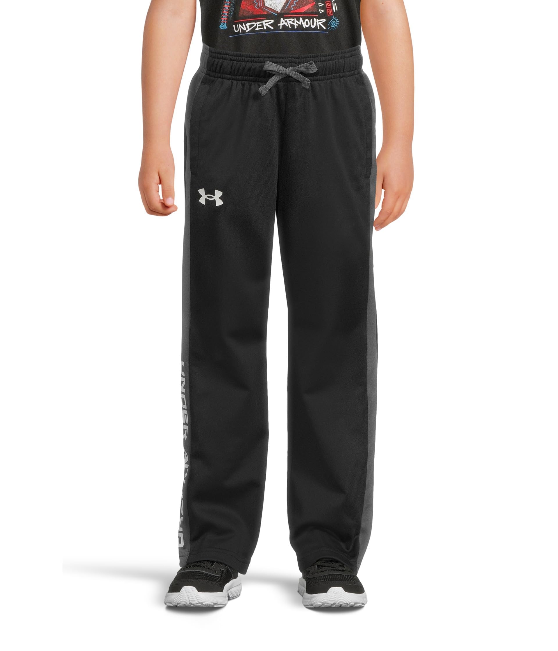 Under Armour boys Brawler 2.0 Pants , Black (001)/White , Youth Large