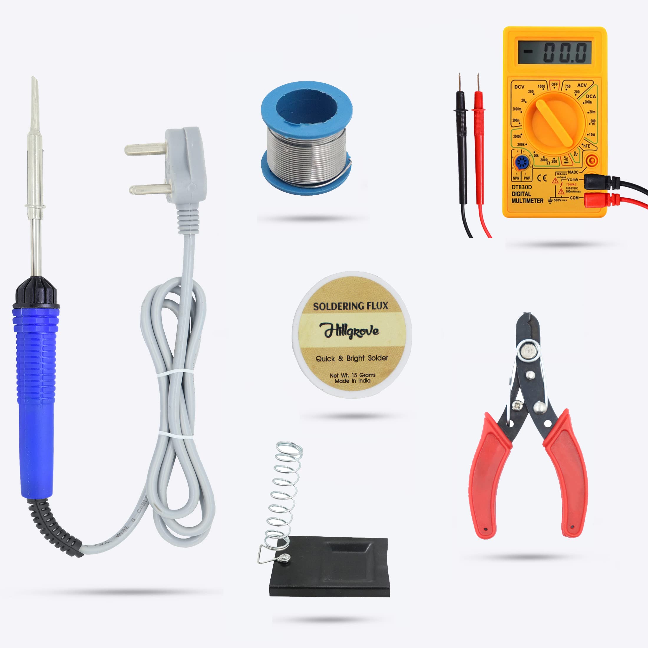 Hillgrove HGCM99M1 Electronic 6in1 Mobile Soldering Iron Equipment Tool Machine Combo Kit Set with Digital Multimeter 25 W Simple (Flat Tip) (B09T9KXGGD) Amazon Price History, Amazon Price Tracker