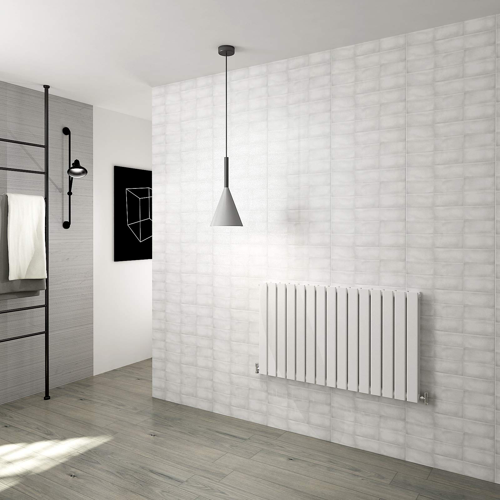 Horizontal Flat Panel Designer Radiator Central Heating White Rads Double 600x1020mm โ image 1