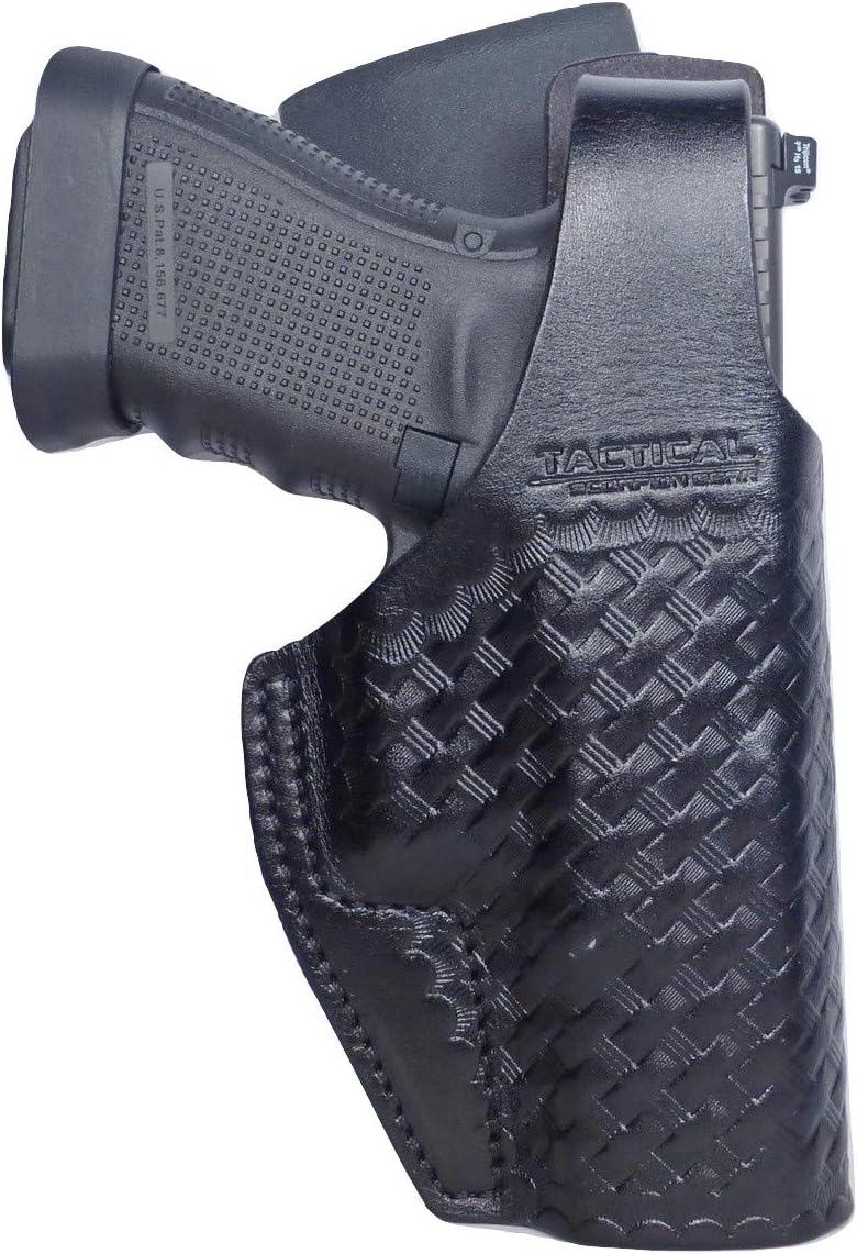 Tactical Scorpion Gear Leather Thumb Break Basketweave Duty Holster: fits Glock 19 23 32