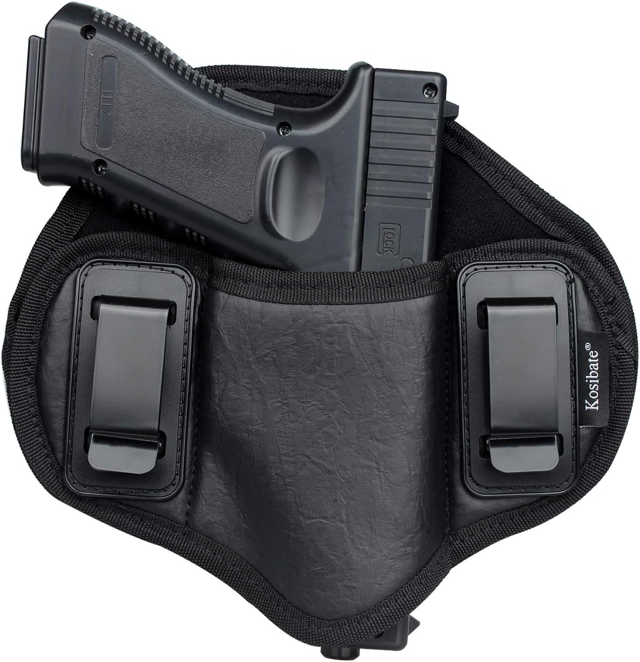 Kosibate Pancake Holster, Gun IWB Holster PU Leather Compatible with G19 23 32 26 27 30 33,M&P Shield,XDs,P320,Taurus PT111 Holsters