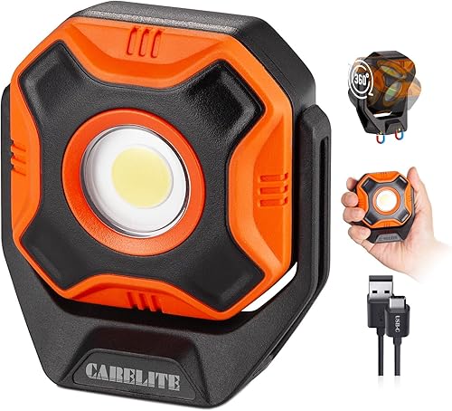 Miniatura 7 de Luz de trabajo recargable con base magnética giratoria de 360, resistente luz magnética de 700 lúmenes, compacta e impermeable, portátil, mini