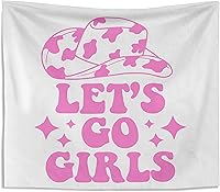 Vista 1 de Kneibo - Tapiz de pared rosa para dormitorio, tapiz de vaquera, 50 x 60 pulgadas, decoración de habitación occidental para niñas adolescentes