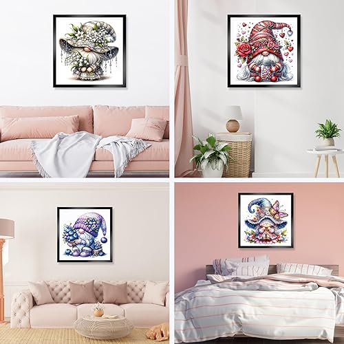 Miniatura 3 de NAIMOER Paquete de 4 kits de pintura de diamantes para adultos, kit de pintura de diamantes redondos de taladro completo, kits de arte de diamantes