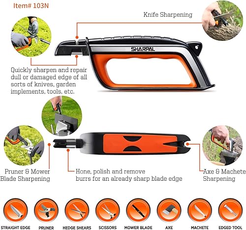 Miniatura 2 de SHARPAL 103N - Herramienta de jardín de cuchillos multiafilador y SHARPAL 104N profesional 5 en 1 para cocinero y tijeras