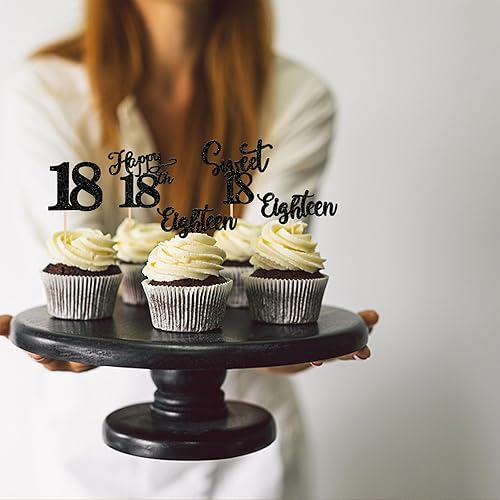 Vista 124 de Rsstarxi Paquete de 24 adornos para cupcakes de 90 cumpleaños con purpurina dorada, noventa y 90 fabulosas selecciones de cupcakes, decoraciones