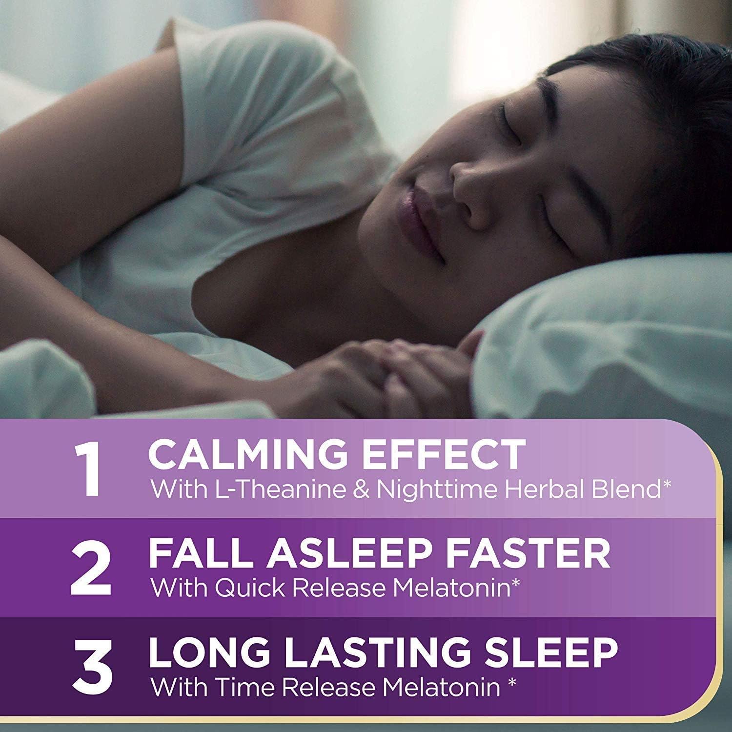 Melatonin by Nature's Bounty, Sleep3 Maximum Strength 100% Drug Free Sleep Aid, Dietary Supplement, L-Theanine & Nighttime Herbal Blend Time Release Technology, 10mg, 30 Tri-Layered Tablets : Health & Household