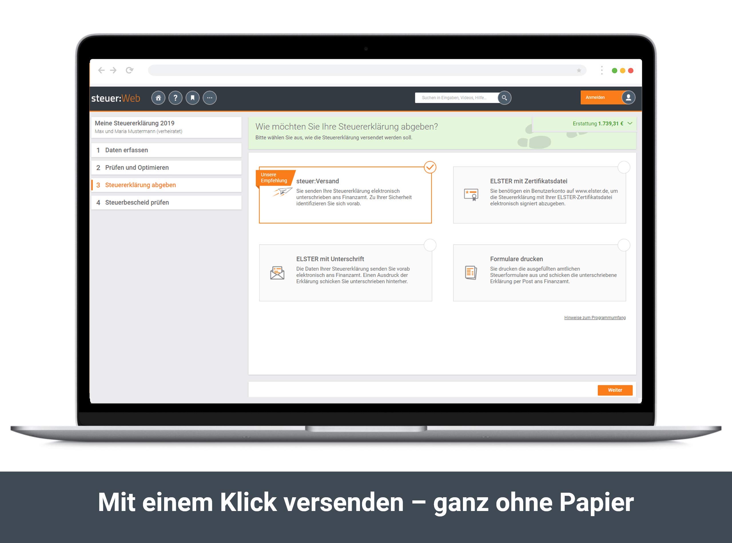 Steuer:Web PC (für Steuerjahr 2019) |Web Browser | PC Web Version