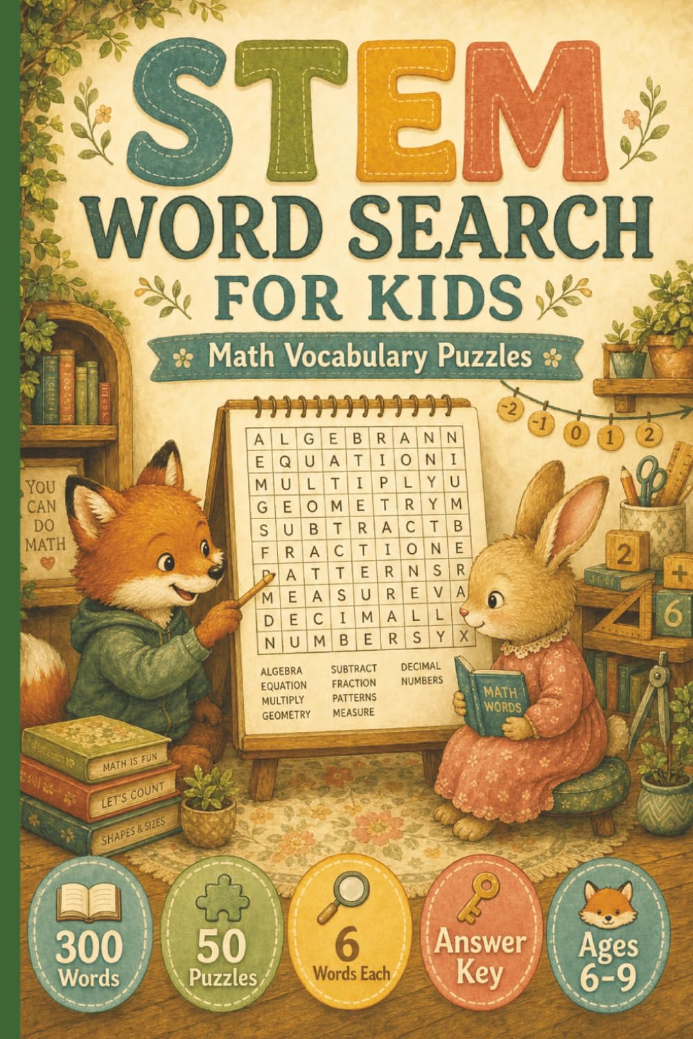 STEM Word Search For Kids: Math Vocabulary Puzzles