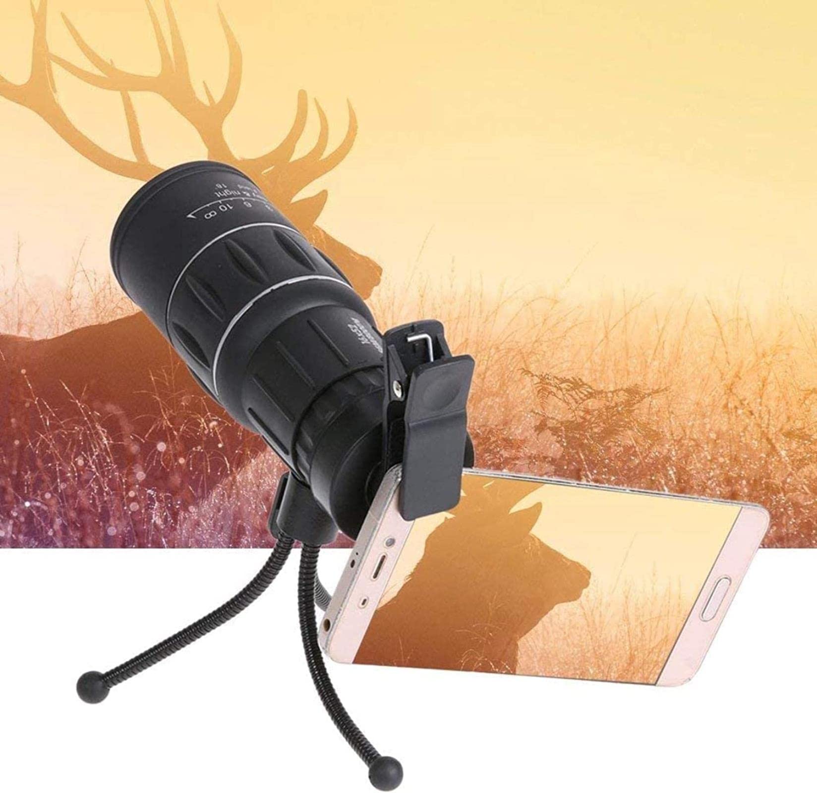 REVAHI Telescopio monocular 16x52/telescopio monocular con Doble Foco para Deportes al Aire Libre