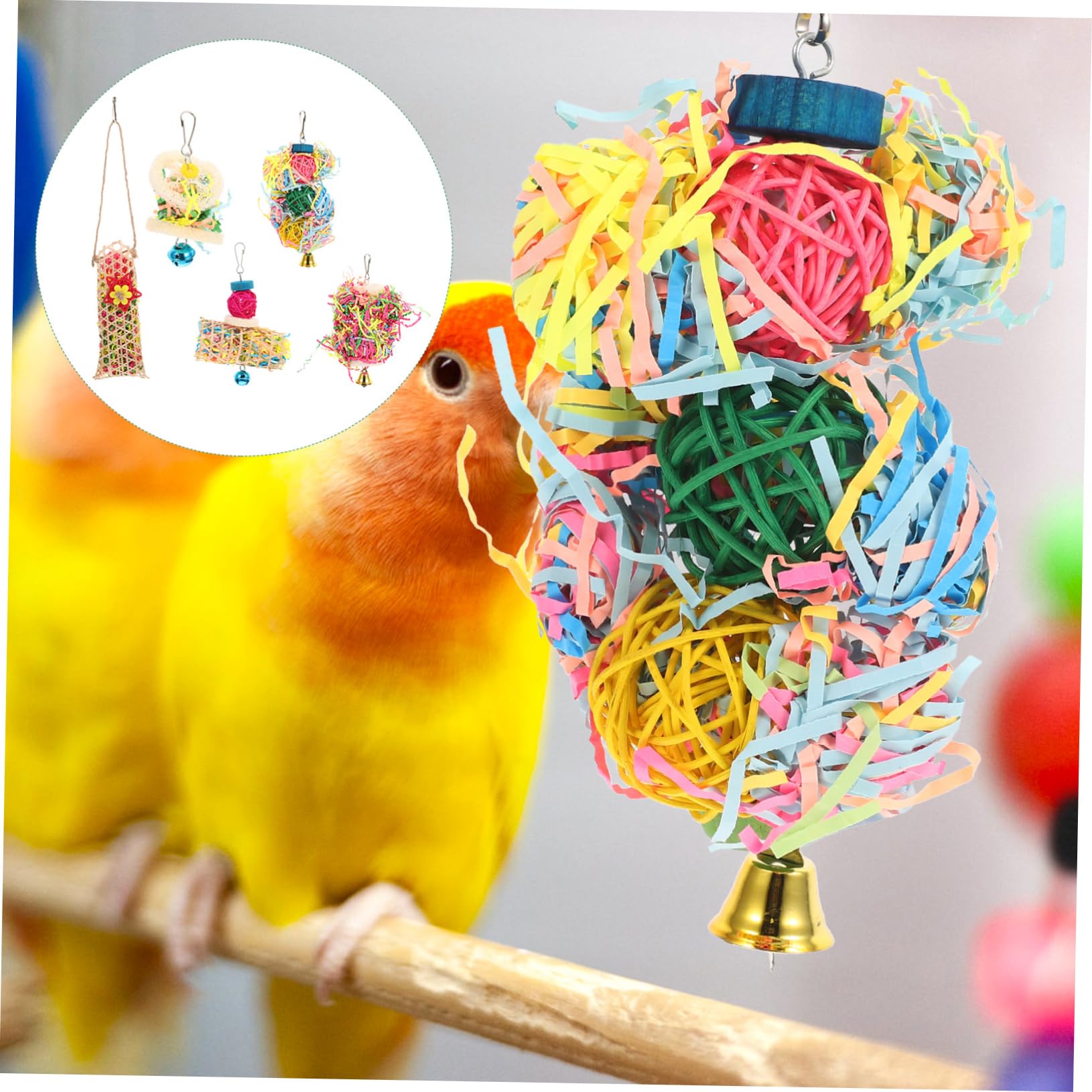 Yardwe 2sätze Vogelspielzeug Für Papageien Bissfestes Kauspielzeug Mit Hängendem Design Für Wellensittiche Und Nymphensittiche Fördert Beschäftigung Und Spaß