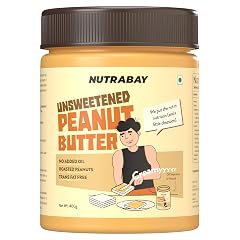 Nutrabay Foods All-Natural Peanut Butter (Creamy) - Unsweetened, 400g | 28g Protein, Zero Cholesterol, Non GMO