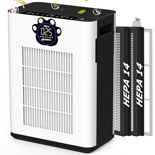 DAYETTE Pet Air Purifier with Dual H14 HEPA Filters