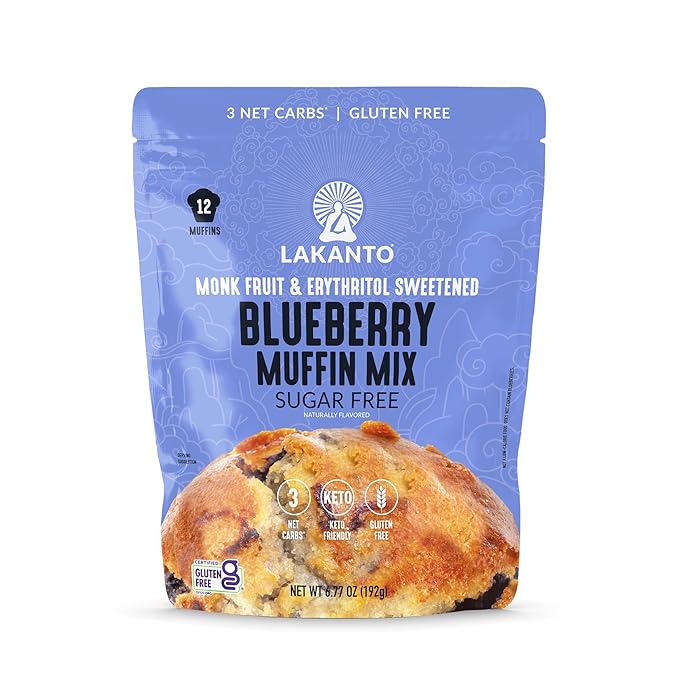 Lakanto Sugar Free Blueberry Muffin Mix - Naturally Flavored, Sweetened