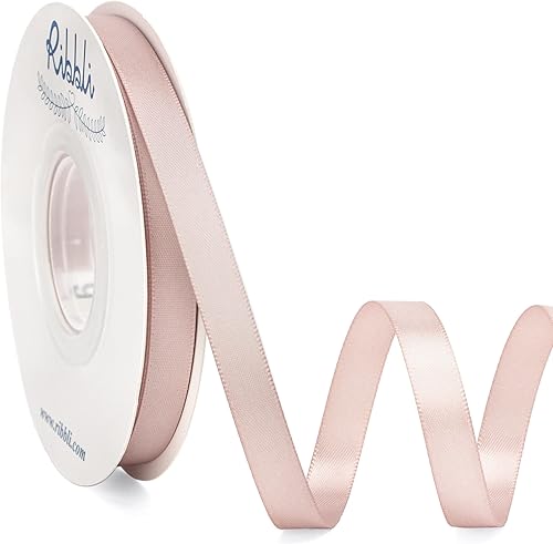 Miniatura 88 de Ribbli - Cinta de satén roja de doble cara, 1 pulgada x 25 yardas, uso para ramo de lazos, envoltura de regalo de Navidad, arreglo floral Rojo