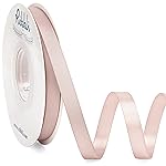 Ribbli Double Faced Vanilla Satin Ribbon,3/8 x Continuous 25 Yards,Use for Bows Bouquet,Gift Wrapping,Floral Arrangement