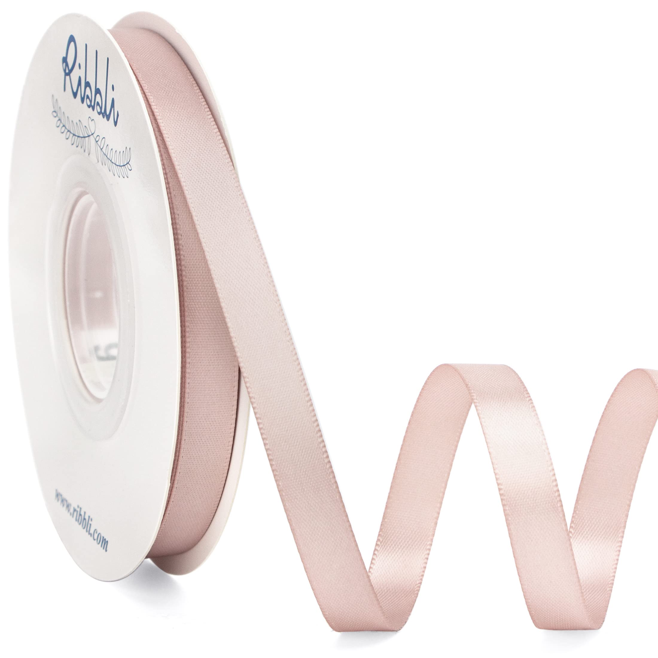 Amazon.co.jp: Ribli ダブルフェイス バニラ サテン リボン 3/8インチ