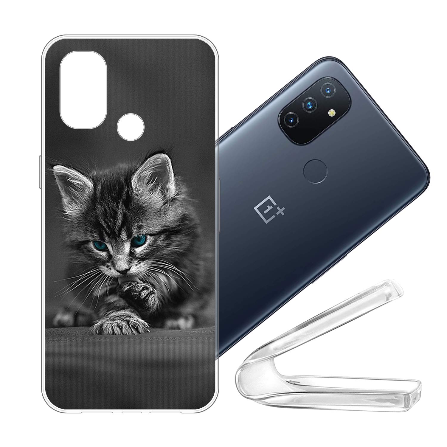 vingarshern Case for OnePlus Nord 100 Cover Slim Fit Soft,Ultra Flexible TPU Bumper Cover for OnePlus N100 Case Silicone Shell Protector,Little cat