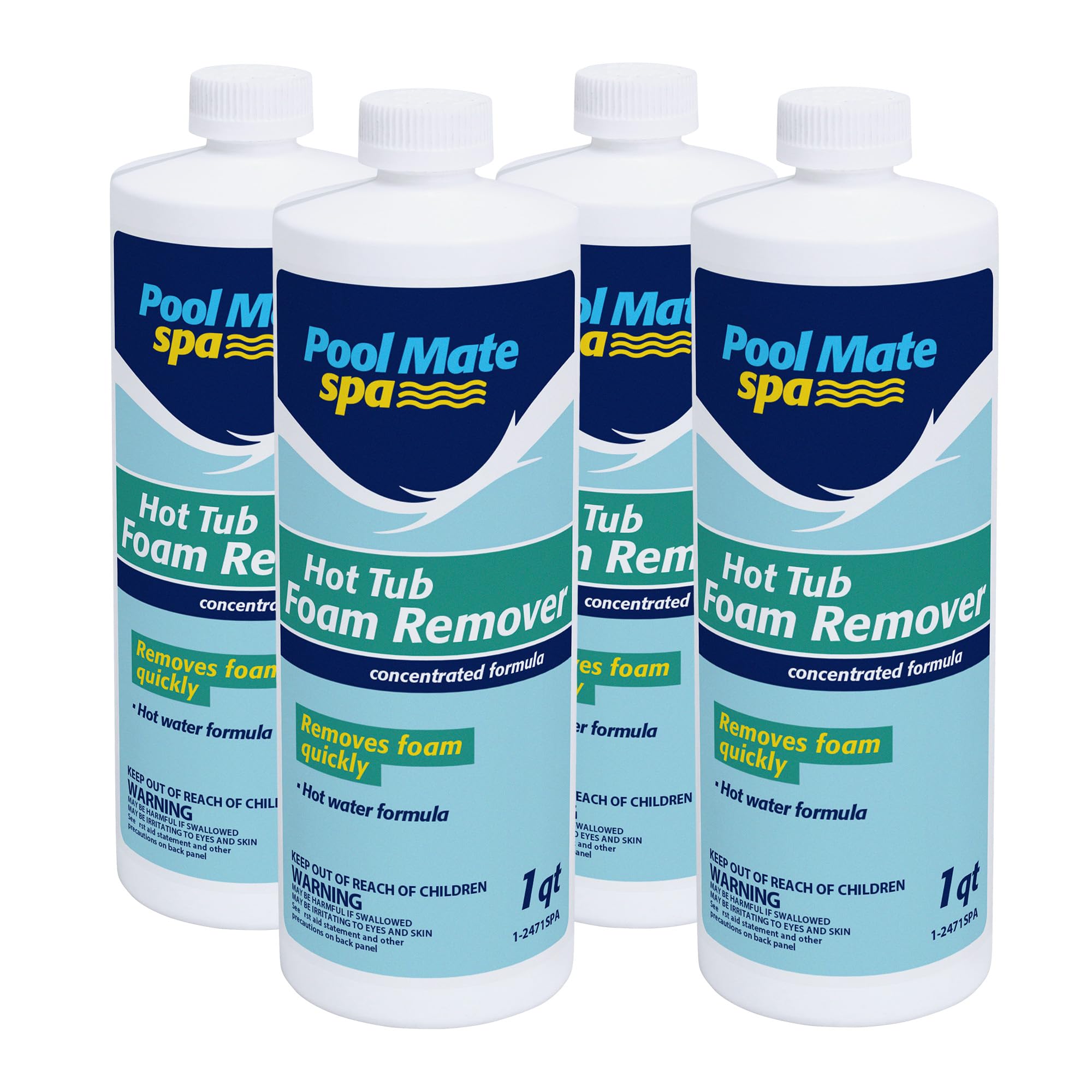 Pool Mate 1-2471SPA-04 Foam Free Hot Tub Anti-Foam, 1-Quart, 4-Pack