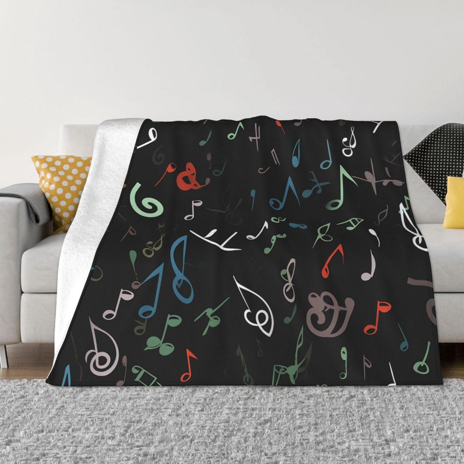 Couverture polaire musique flanelle légère contre le froid sur le lit ou canapé
