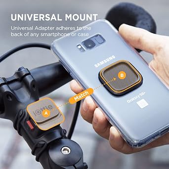 iOttie Active EdgeTM Go Bike Phone Holder Bar Mount || Smartphone | iPhone Xs Max R 8/8S 7 Plus 6S 6 SE Samsung Galaxy S8 Plus S8 Edge S7 S6 Note 8 5 (HLBKIO104)