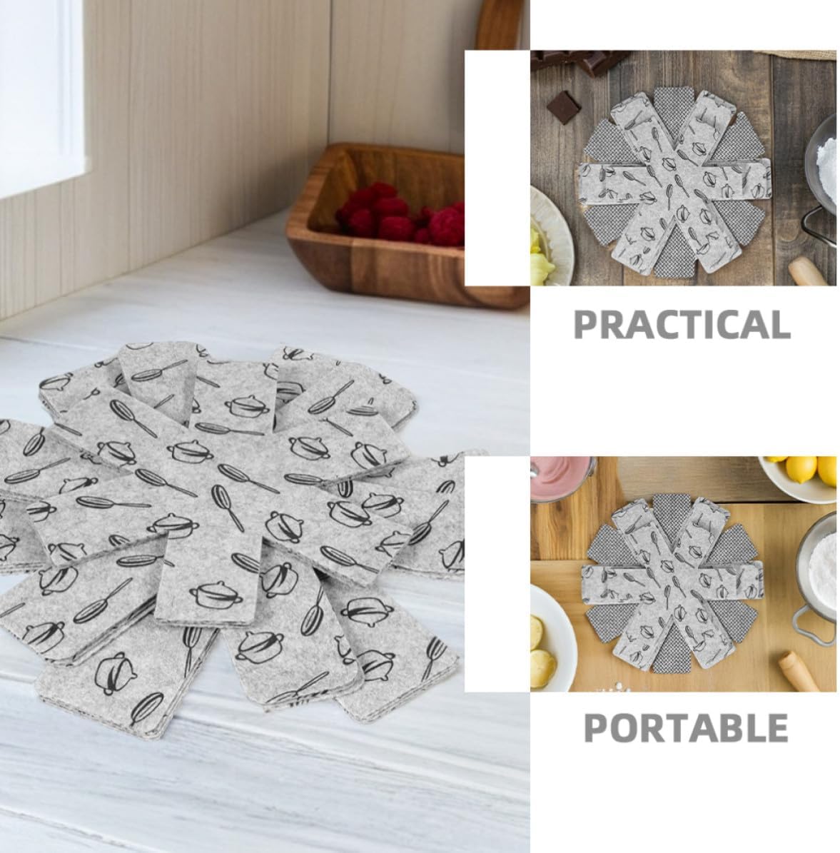 12pcs Non Woven Pot Pads Reusable Non Slip Pan Protectors