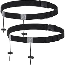 2Pcs Running Belt with Adjustable Elastic Strap, Sport Runners Belt for Triathlon Races Belts, Elastic Comfortable Race Bib Belt for Marathons and Racing, Riding Runnings Cycling Black