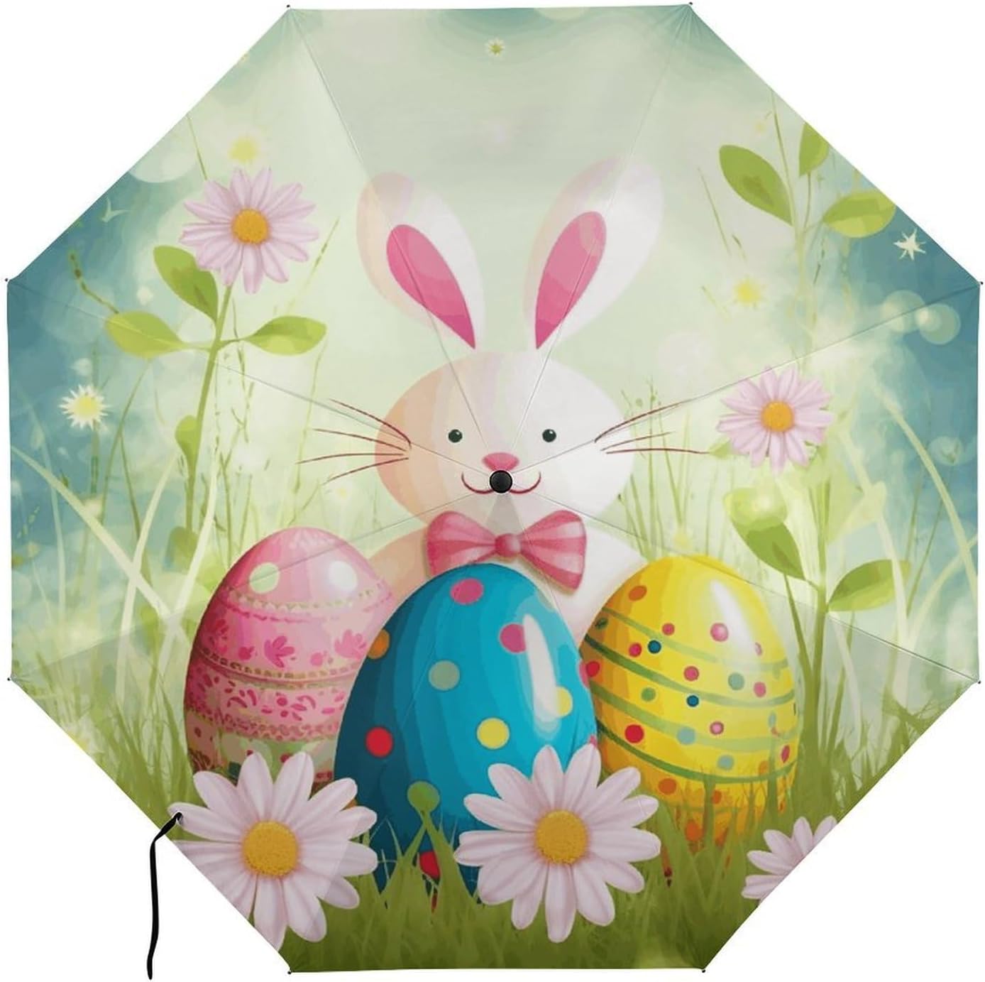 Spring Happy Easter Holiday Umbrella Extra Large Folding, Travel Umbrella Windproof, Compact, Golf Umbrella With Unique Patterns, Fashionable And Beautiful for Men And Women.