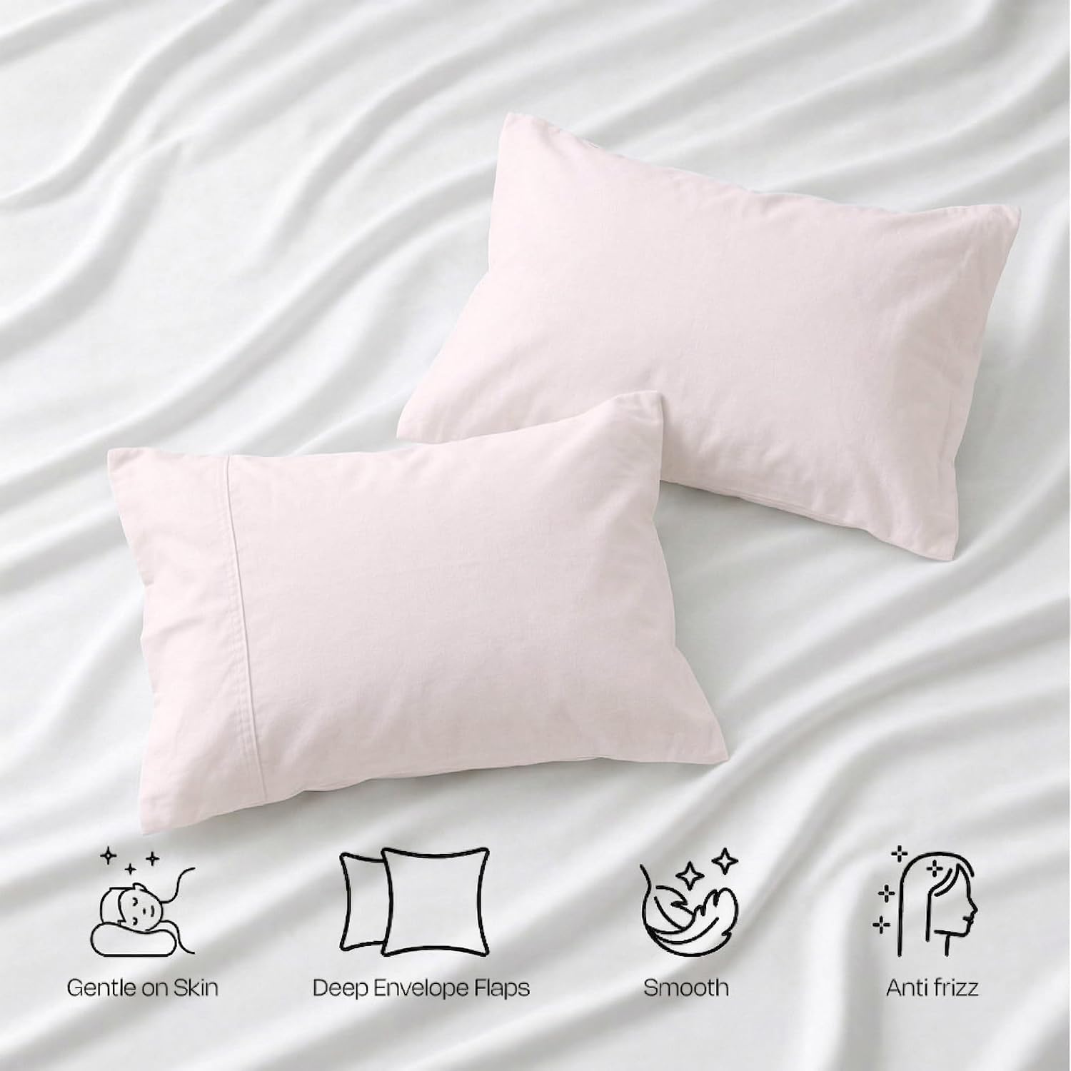 Queen Size Sheets Set, 4-Piece Premium Egyptian Long-Staple 100% Cotton Bedding Set, Single-Ply Luxury Sateen Weave Hotel Quality Sheets, Soft & Breathable, 15” Deep Pockets, Blush Pink