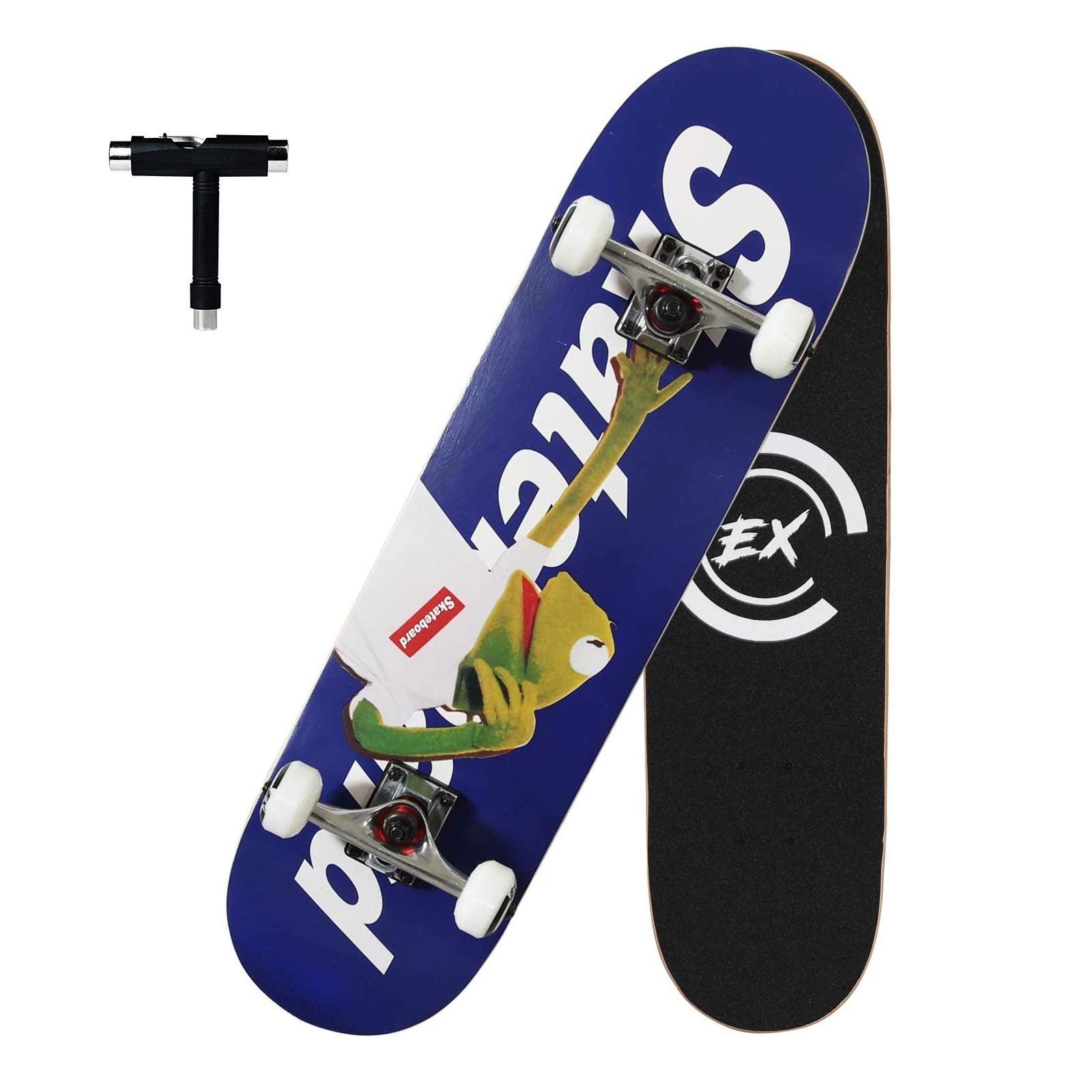 Buy Skateboard 31"x 8" Pro Complete Standard Skate Boards for Girls Boys Beginner, 7 Layer