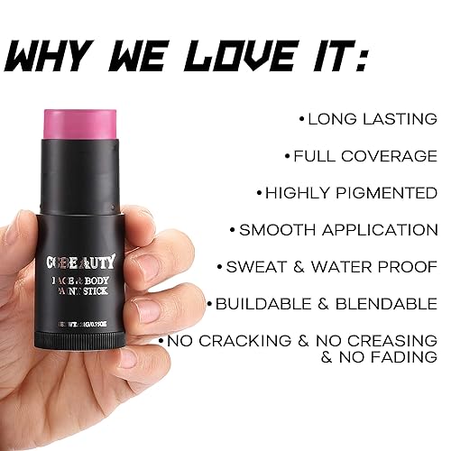 Vista 32 de CCbeauty Barra de pintura facial marrón, kit de pintura facial, pintura corporal profesional a base de aceite, maquillaje SFX no tóxico para ciervo