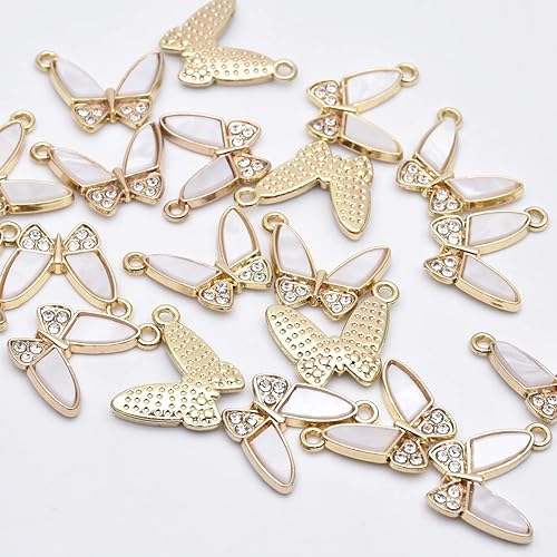 Miniatura 3 de Paquete de 20 dijes de concha chapados en oro, colgantes de retención de color, accesorios para collares, pulseras, joyería, manualidades