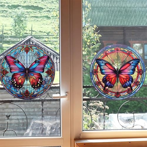 Miniatura 6 de 4 calcomanías de mariposa para ventana, extraíbles y no adhesivas, calcomanías decorativas para ventana de vidrio, para baño, dormitorio, decoración