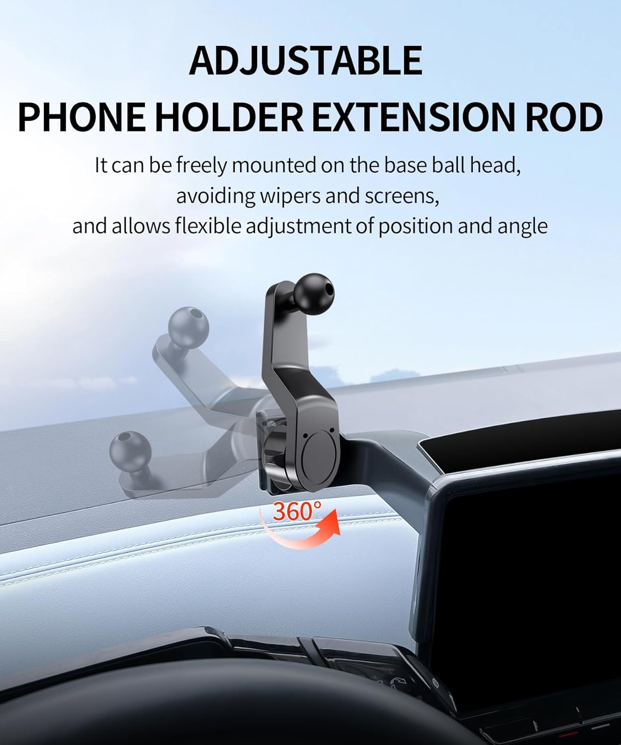 Car Phone Holder for 2021-2024 VW ID.4 ID4 Accessories 12-Inch Screen Fixed Clip, 360° Rotation Phone Mount Compatible with MagSafe, Cell Phone Holder That Does Not Affect Air Vent