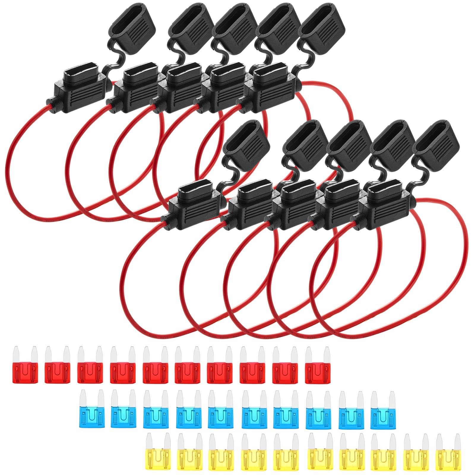 Amazon.co.jp: HiLiBoom ヒューズホルダー 16AWG 10個 ヒューズ
