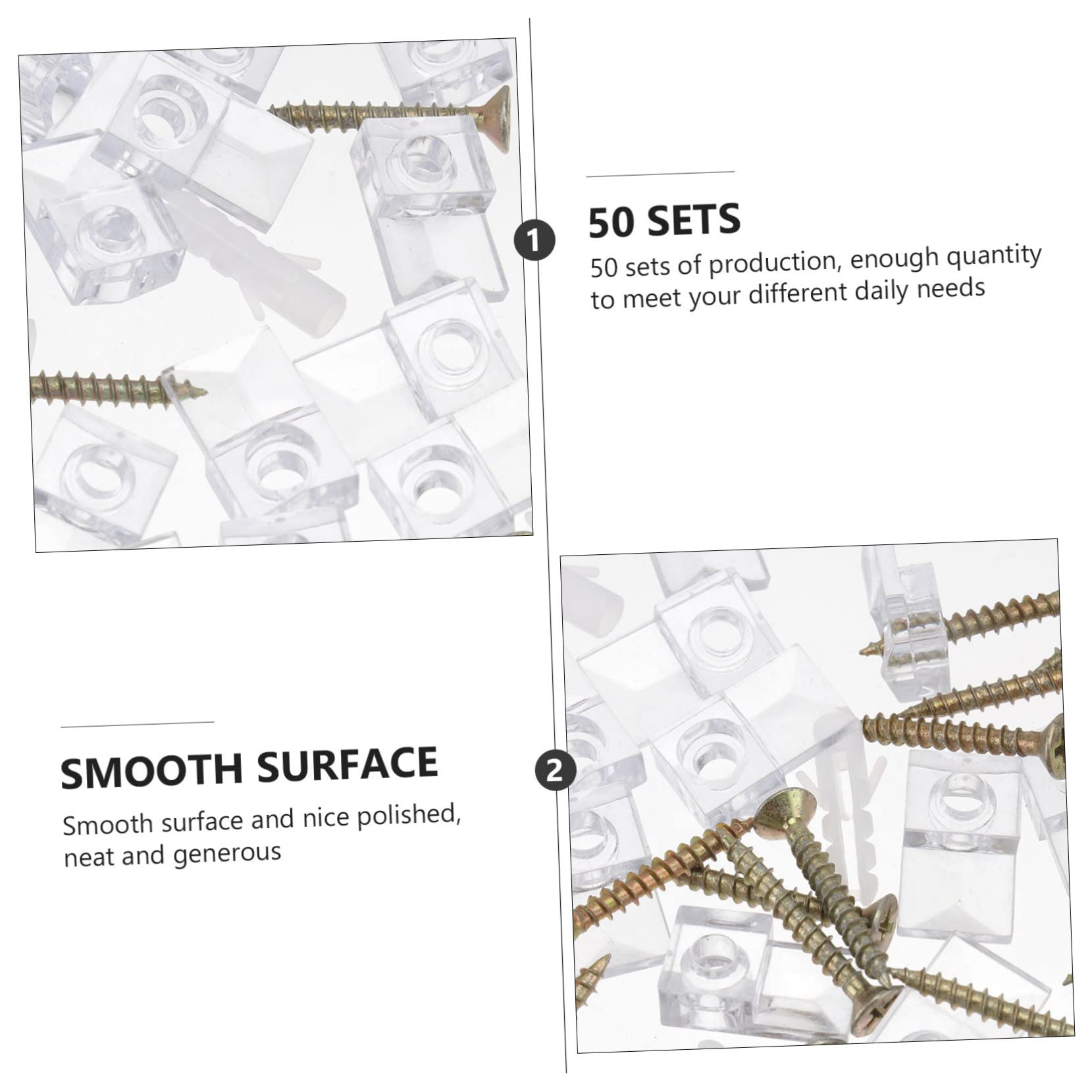 OSALADI 50 Sets Corner Button Suite Mirror Anchor Clips Buckle Supplies Mount Furniture Wall Mirror Mirror Hanging kit Glass Mirror Image Screw Mirror Fixing Nail Mirror Holder