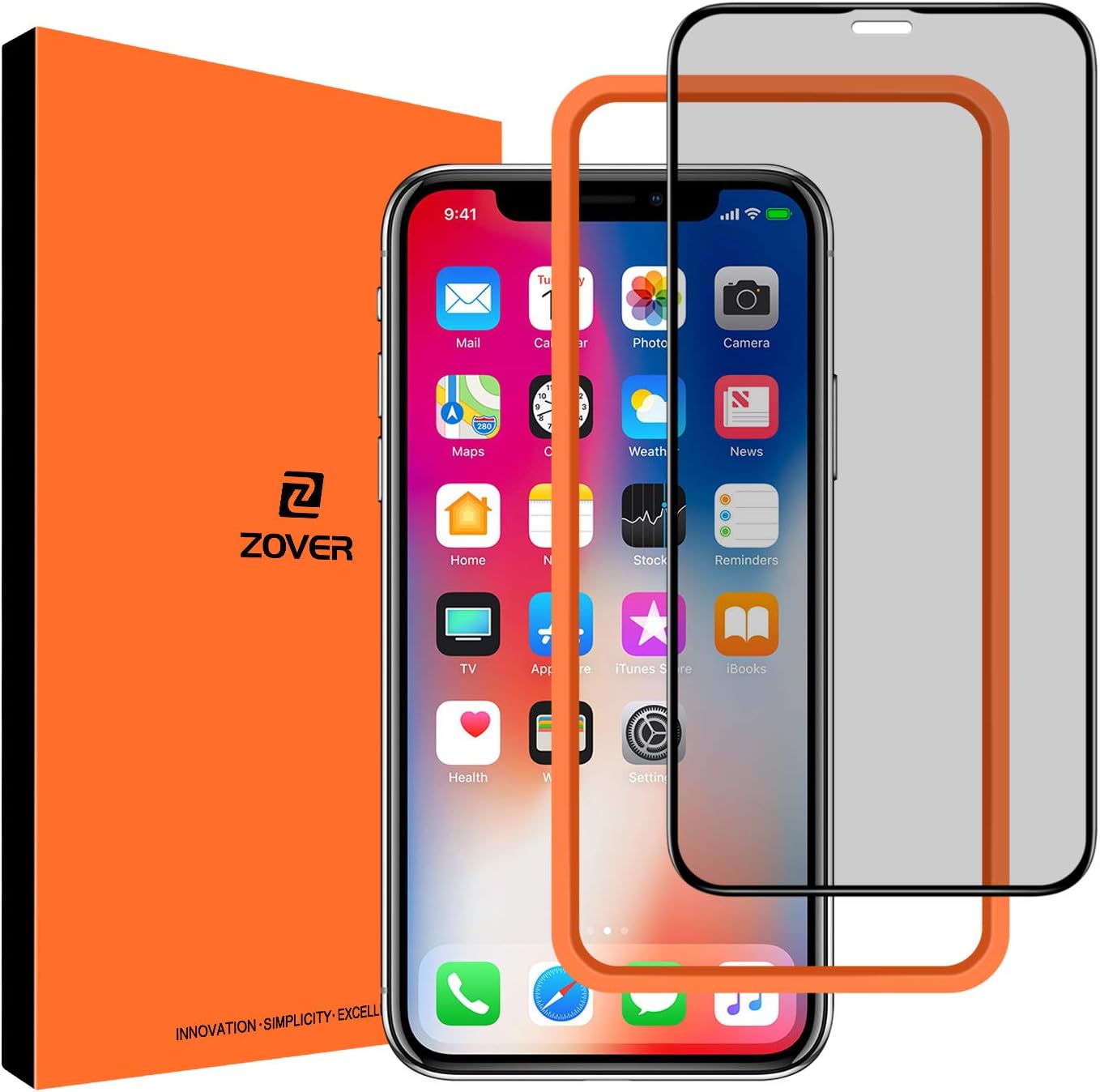 ZOVER Privacy Screen Protector Compatible with iPhone Xs