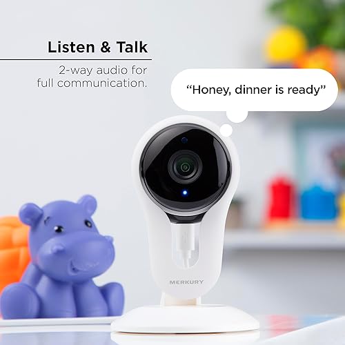 Miniatura 5 de Merkury Smart Cámara interior HD de 1080p con nube de EE. UU. y aplicación de próxima generación compatible con Alexa y Google Home (paquete de 2)