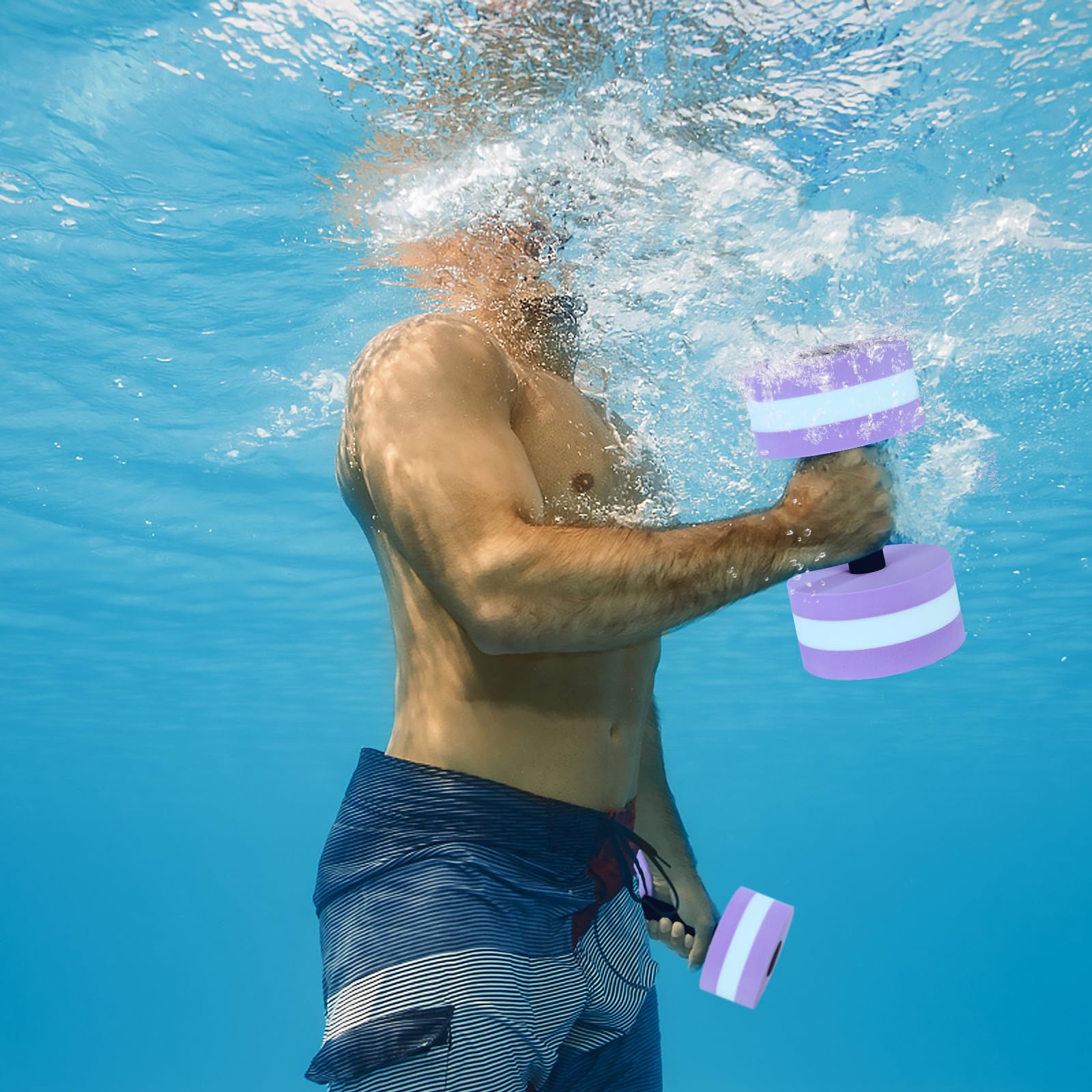 SEWACC Lot de 2 haltères en mousse EVA pour exercices aquatiques et aérobic