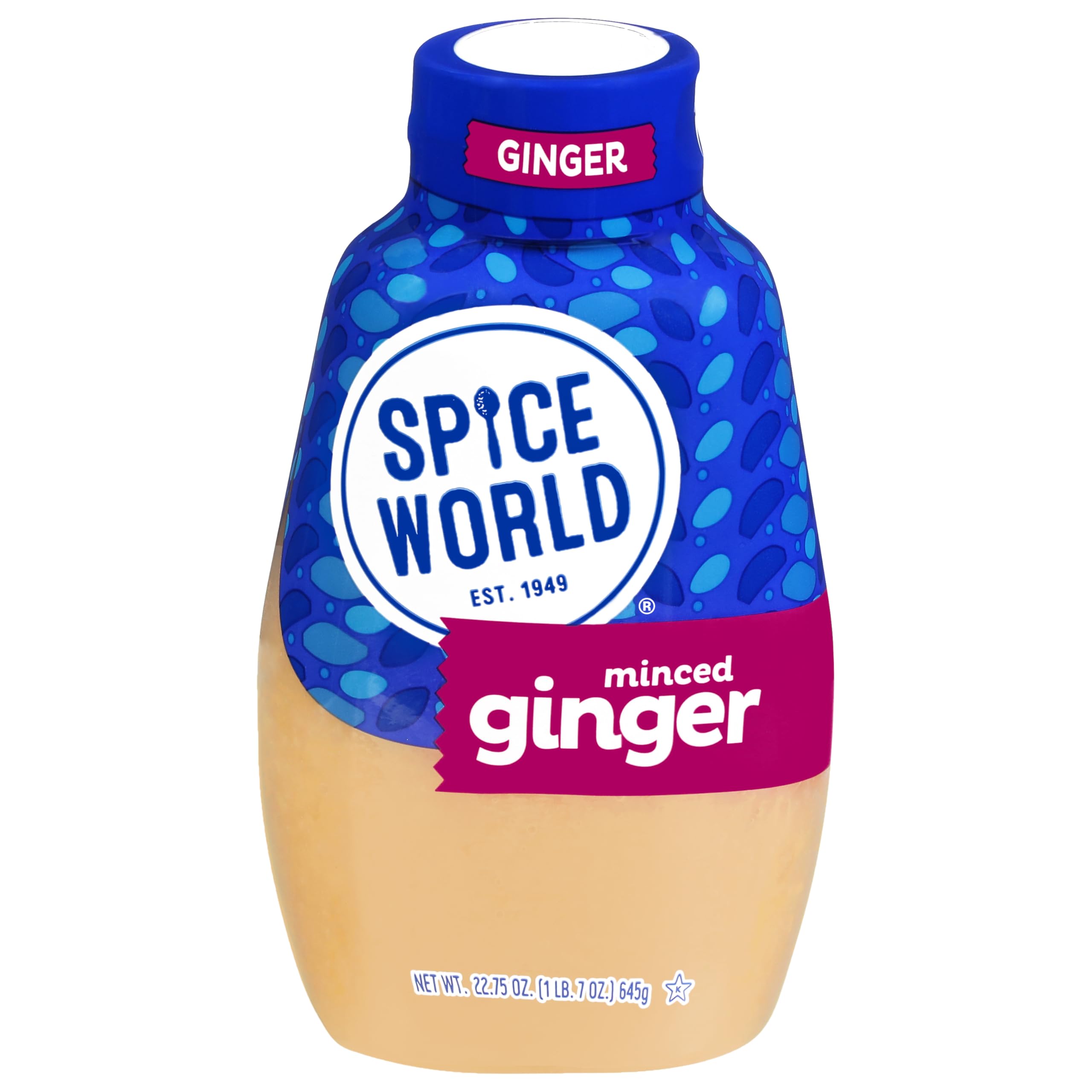 Spice World Squeezable Minced Ginger – 22.75oz Ready-to-Use Squeeze Ginger Perfect for Stir Fry, Marinades, & More – Simply add the Seasoning for Cooking to Add Flavor Without Prep or Mess