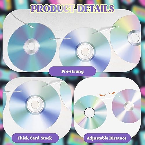 Miniatura 3 de 3 pancartas de fiesta de los años 90, pre-encordadas retro con temática de música de CD y decoración para fiestas de cumpleaños Y2k de los años 90 y