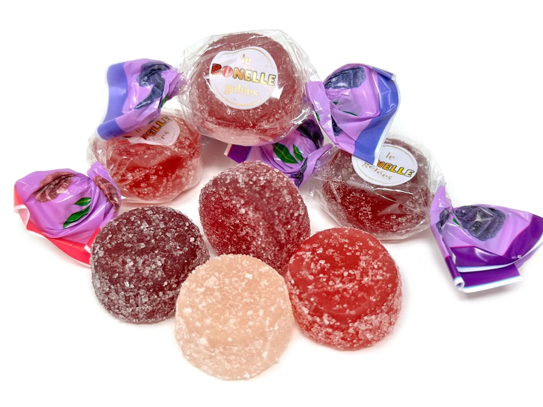 SweetGourmet Forest Berries Bonelle Jellies | Bulk Wrapped | Blackberry, Gooseberry, Blueberry, Raspberry | 1 Pound