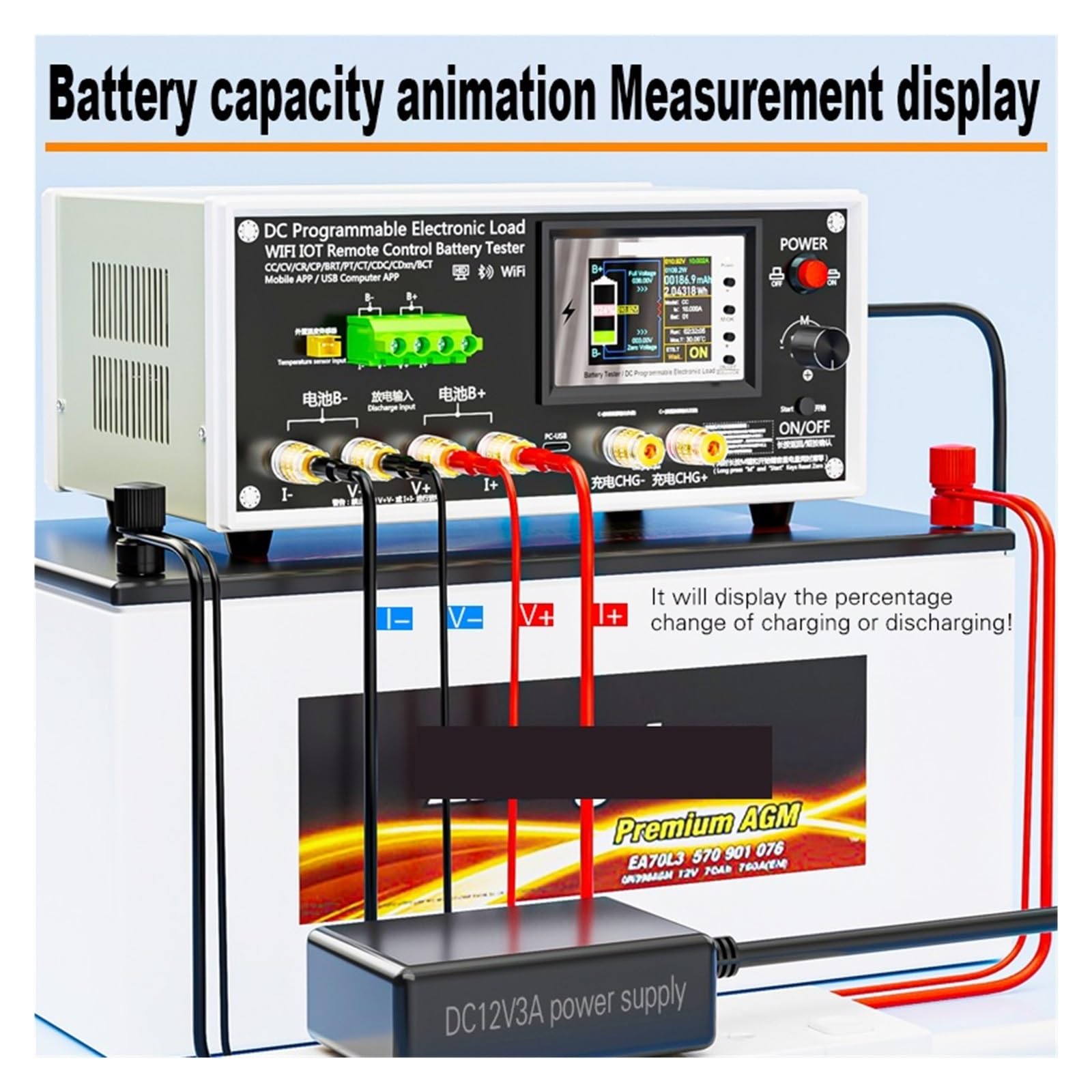 600 W WiFi Tuya 200 V 50 A DC Elektroniczny tester obciążenia USB, wysoka dokładność pomiaru pojemności akumulatora, narzędzia do ładowania i rozładowywania Pomiar rezystancji(BW600-DK-600W)