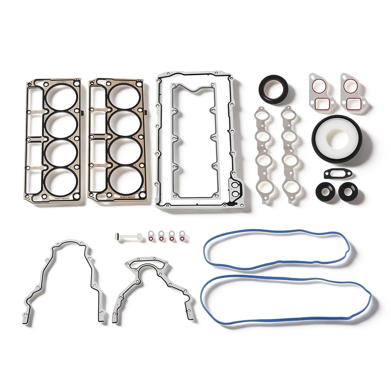 Gen III LS Engine Gasket Set Kit & Head Gaskets Compatible with Silverado Sierra 1500 2500 1999-2010 | Fit LS1 LS6 LQ4 LQ9 4.8L 5.3L 5.7L 6.0L | Replace 12558178 12551933 12611384
