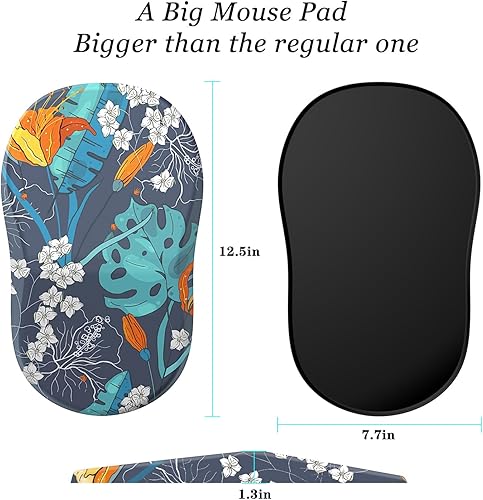 Miniatura 2 de hueilm Alfombrilla ergonómica para mouse con soporte de muñeca, para aliviar el dolor con reposamuñecas, alfombrilla de mouse de espuma