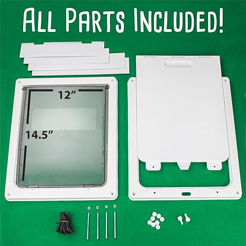 Miniatura 6 de Weebo Pets - Puerta grande para mascotas con bloqueo de raza grande - Apertura de 145 x 12 pulgadas con solapa de plástico duro