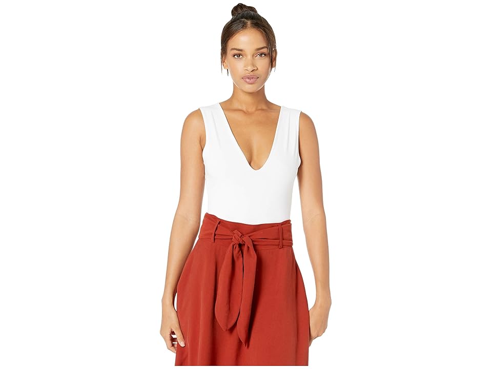 Free People Keep It Sleek Bodysuit (White) Women's Jumpsuit & Rompers One Piece INTERNATIONAL SHIPPING