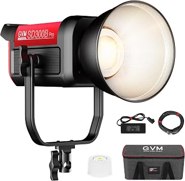GVM Photography Lighting 300W Bi-Color Studio Lights with 45Standard Reflector 65700Lux@1m CCT 27006800K 12Lighting Scenes App Control LED Video Light