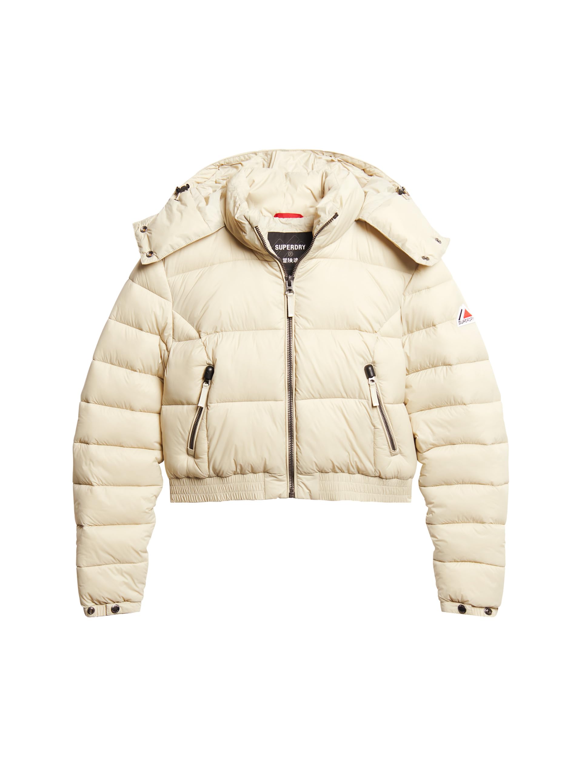 Superdry Women's Pelican Beige Crop Hooded Fuji A4 - Padded,